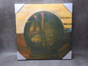 Two abstract prints on canvas in warm and bright tones - 3