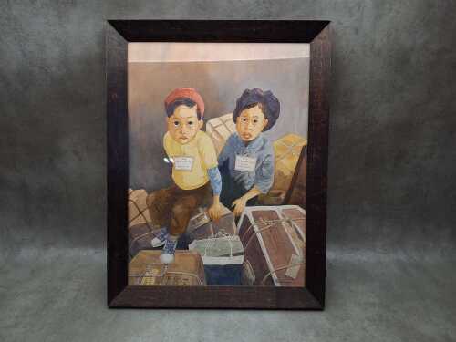 Lynette Rawlingson (working 1980s), Arrival, watercolour painting on paper