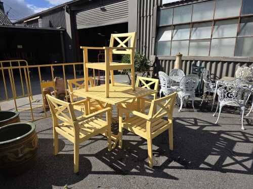 Six-piece timber outdoor setting