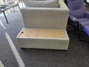 Contemporary modular lounge with two matching storage ottomans - 3
