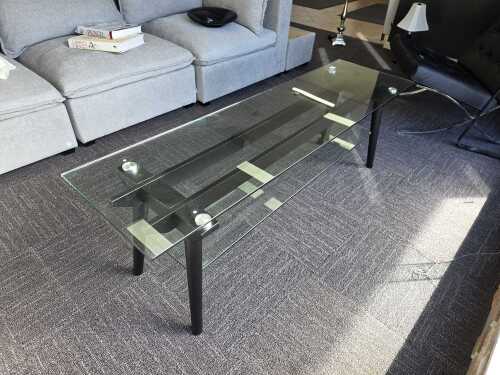 Contemporary glass console table
