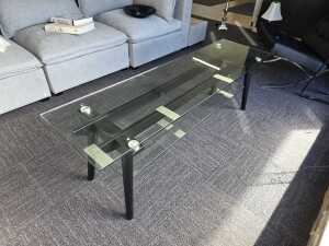 Contemporary glass console table