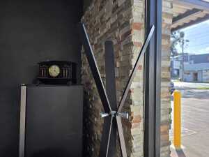 Italian-style modern black steel-framed coat rack - 2