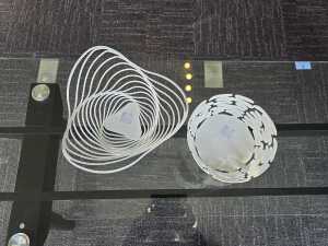 Two Alessi white decorative metal bowls - 2