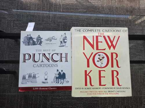 Two cartoon coffee table books