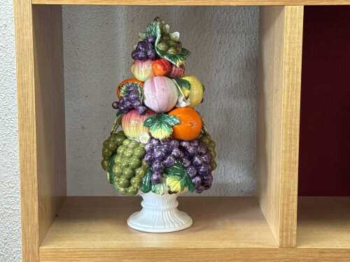 Vintage Italian ceramic fruit centerpiece