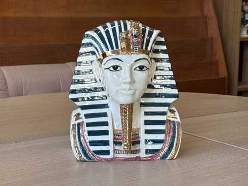 Egyptian Pharaoh King Tutankhamun porcelain bust