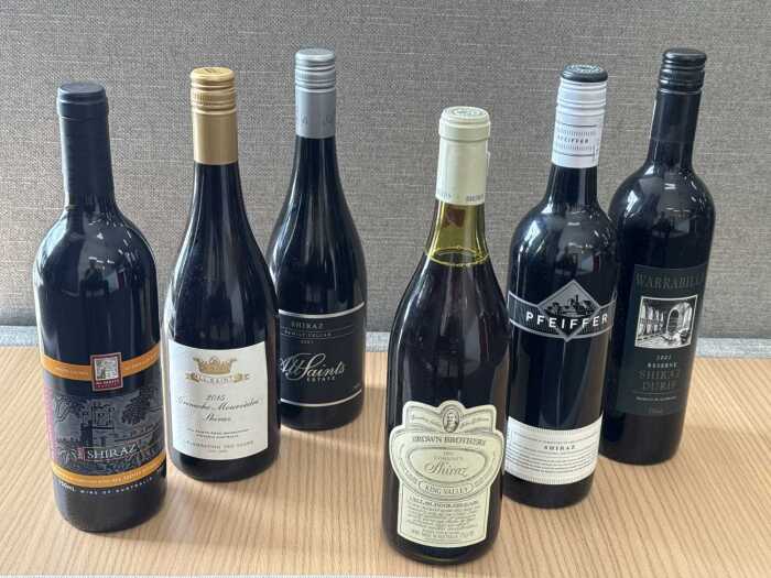 Mixed Shiraz and Shiraz blends, six bottles