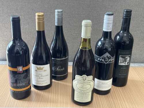 Mixed Shiraz and Shiraz blends, six bottles