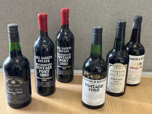 Mixed vintage port, six bottles