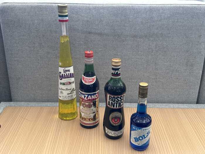 Mixed liqueur and aperitifs, four bottles