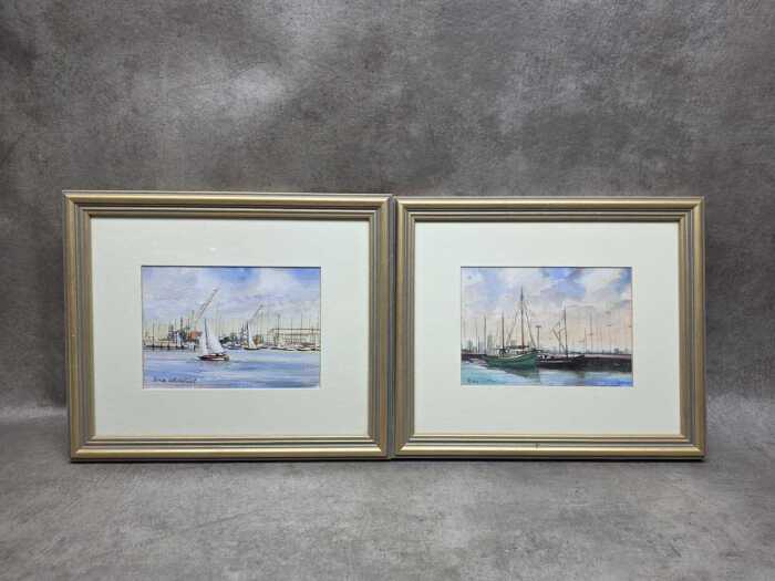 Bess Whitehurst (1916-2008), pair of boating scenes, watercolour paintings on paper