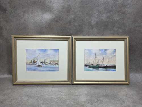 Bess Whitehurst (1916-2008), pair of boating scenes, watercolour paintings on paper