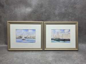 Bess Whitehurst (1916-2008), pair of boating scenes, watercolour paintings on paper