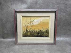 Noel Miller, landscape with tall grass, 1973. Oil painting on board