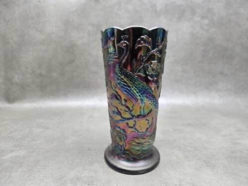 Fenton 'Peacock Garden' vase in amethyst