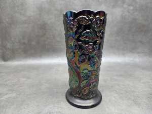Fenton 'Peacock Garden' vase in amethyst - 2
