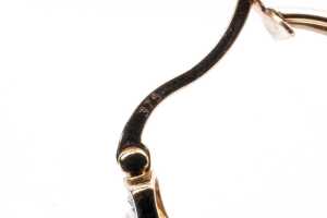 A pair of synthetic ruby and diamond hoops in 9 carat yellow gold - 5