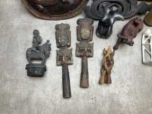 Oceanic mostly timber decorative items, some hand-carved - 2