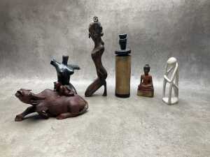 Oceanic mostly timber decorative items, some hand-carved - 3