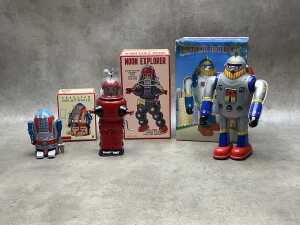 Six mechanical robot toys, some new, all boxed - 2