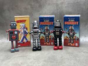Six mechanical robot toys, some new, all boxed - 3