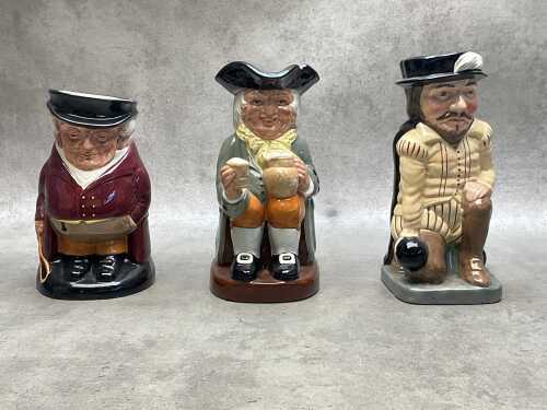 Three Royal Doulton porcelain Toby jugs