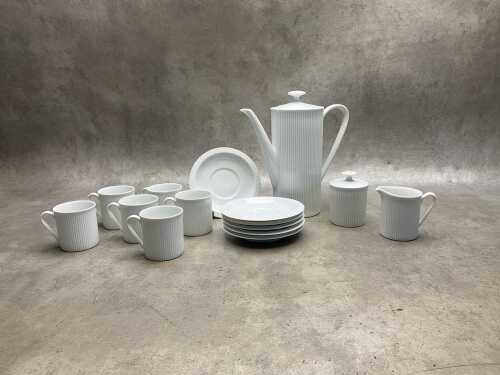 Arzberg 'Athena White' porcelain coffee set for six