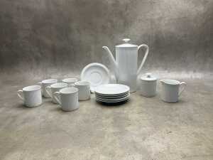 Arzberg 'Athena White' porcelain coffee set for six