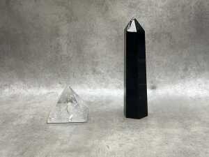 Collection of crystals including clusters, towers and pyramids - 3