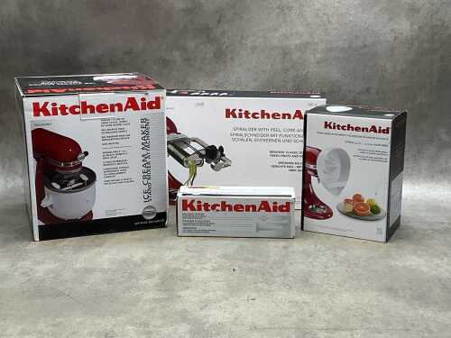 Four KitchenAid boxed attachments