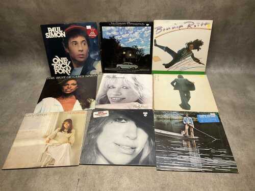 Nine Singer Songwriter vinyl records, including James Taylor