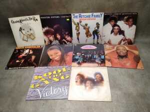 Ten Soul Funk vinyl records, including Pointer Sisters