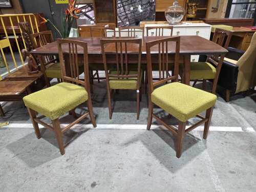 Nine-piece mid-century modern style dining suite