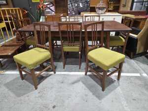 Nine-piece mid-century modern style dining suite