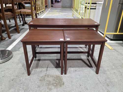 Teak nest of three tables