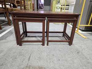 Teak nest of three tables - 2