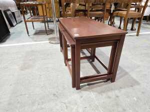 Teak nest of three tables - 3