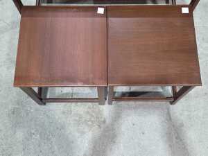 Teak nest of three tables - 4