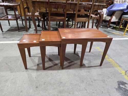 John Grimes mid-century teak nest of three tables