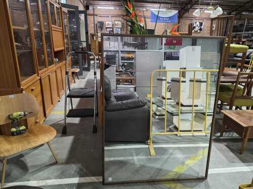 Dark timber framed wall mirror