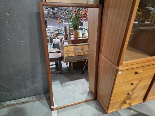 Timber-framed wall mirror