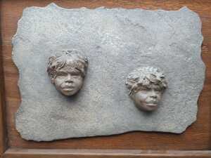 Resin wall plaque in the style of William Ricketts - 2