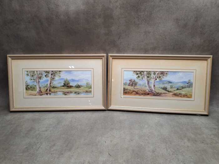 Roma Carter, Near Corryong and Near Mansfield (2). Two oil paintings on board
