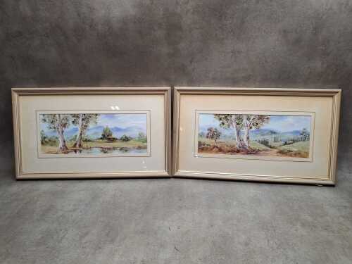 Roma Carter, Near Corryong and Near Mansfield (2). Two oil paintings on board