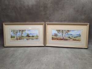 Roma Carter, Near Corryong and Near Mansfield (2). Two oil paintings on board