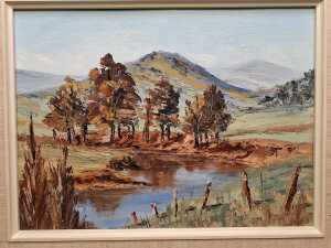 Artist unknown, Australian landscape. Oil painting on board - 2