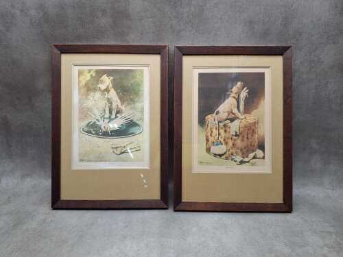 After George Studdy, pair of Bonzo the Dog prints
