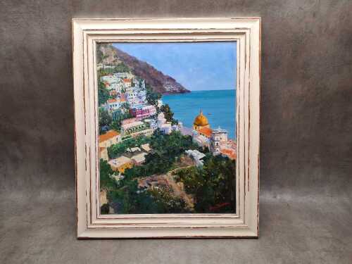 Sam Horrobin (unknown artist), A Climb to see Positano c.2008, oil painting on board
