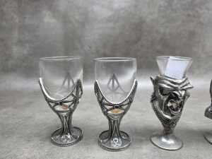 Six pewter fantasy goblets including Graeme Anthony - 2